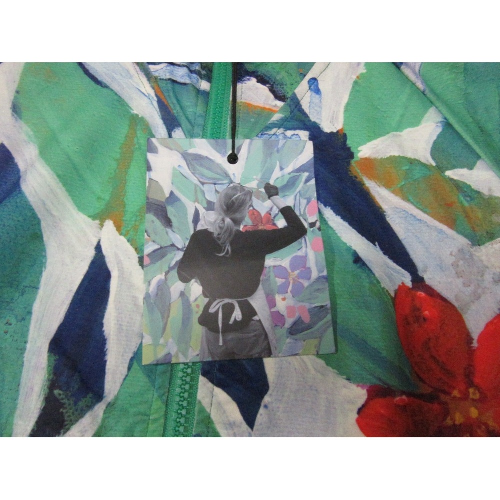 Claire Desjardins Jacket Women Small Multicolor Growing Floral Art Print Stretch - Picture 3 of 13